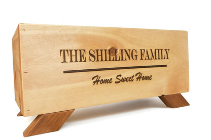 Handmade Wooden BarWine Bar Cooler Trough: Engraved Rustic Beverage Station