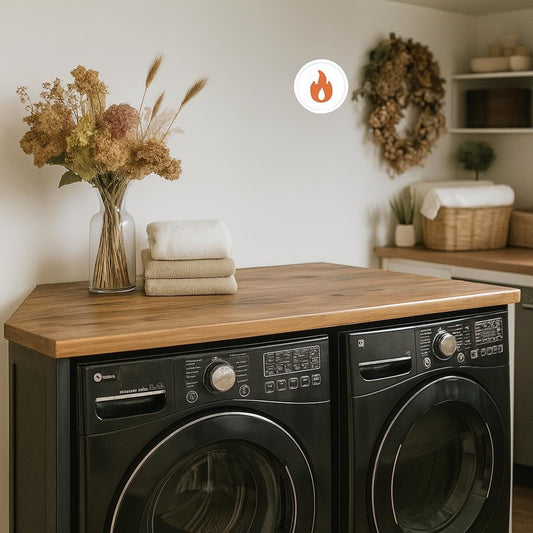 Wooden Washer and Dryer Top: Custom Laundry Room Countertop Handcrafted to Fit