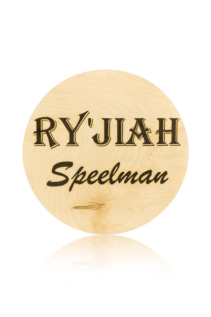 Engraved Wood Baby Name Sign: Custom Nursery Decor Plaque