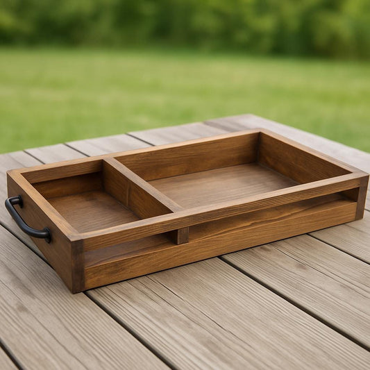 BBQ Grilling Tray Food Organizer  | Custom Wood Tray for Grill Masters | Fathers Day Gift | Outdoor Cooking Tray by Stumps Custom Wood