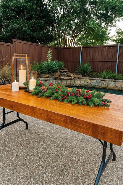 Handmade Rustic Wood Folding Table Cover: Custom Event Table Topper for Parties