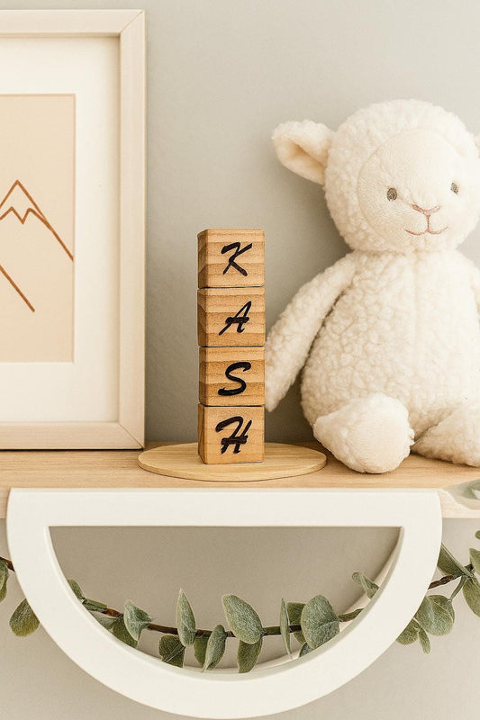 Personalized Wooden Name Blocks: Custom Baby Keepsake & Nursery Room Decor Gift