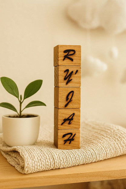 Personalized Wooden Name Blocks: Custom Baby Keepsake & Nursery Room Decor Gift