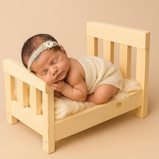 Mini Newborn Bed: Rustic Photo Prop for Baby