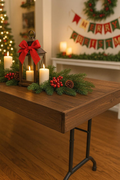 Handmade Rustic Wood Folding Table Cover: Custom Event Table Topper for Parties
