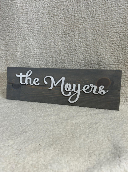 Personalized Family Name Sign: 3D Wood Lettering, Established Date