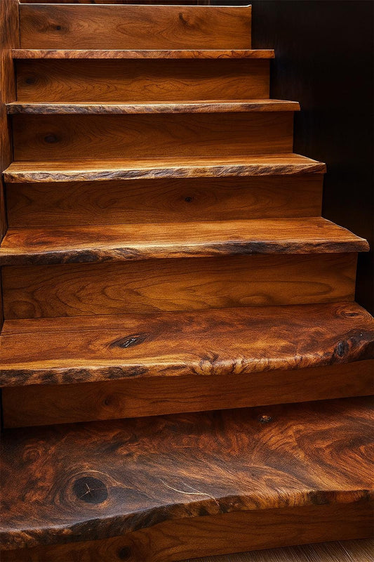 Handmade Live Edge Wood Stair Treads: Rustic Modern Upgrade (4 Pack)