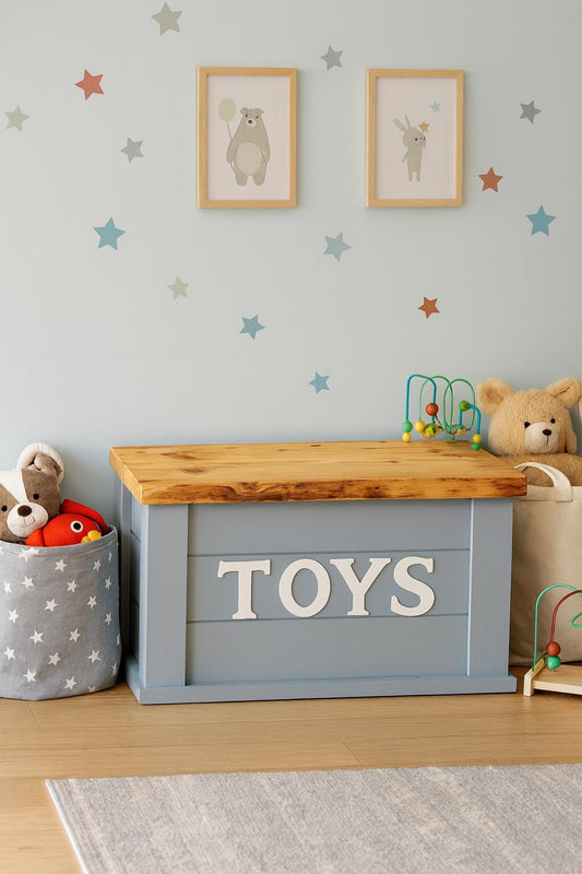 Custom Live Edge Toy Chest: Personalized Handcrafted Wooden Storage Trunk for Children