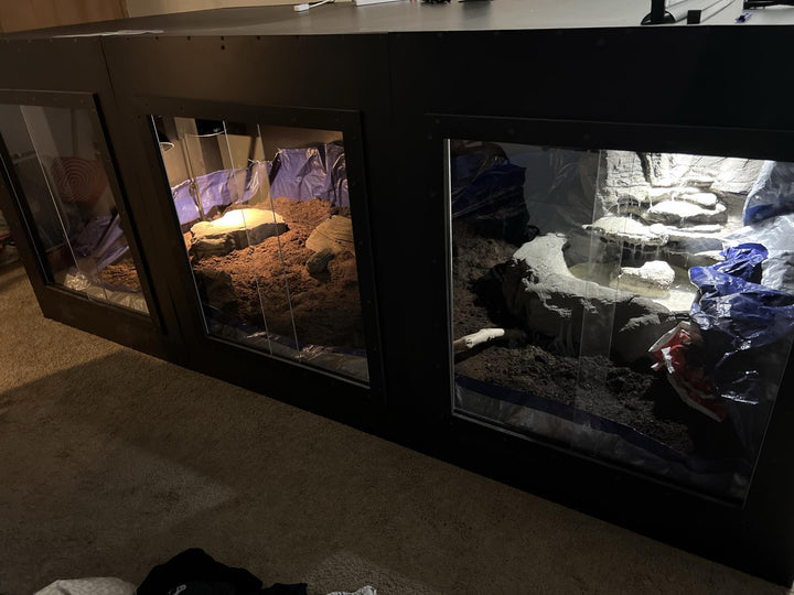 Large Bioactive PVC Reptile Enclosure with Tempered Glass Doors - Stumps Custom Wood