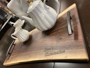 Laser Engraved Charcuterie Board | Live Edge Walnut Cheese &amp; Serving - Stumps Custom Wood