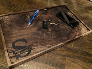 Laser Engraved End Table Tray | Handcrafted Elegance - Stumps Custom Wood