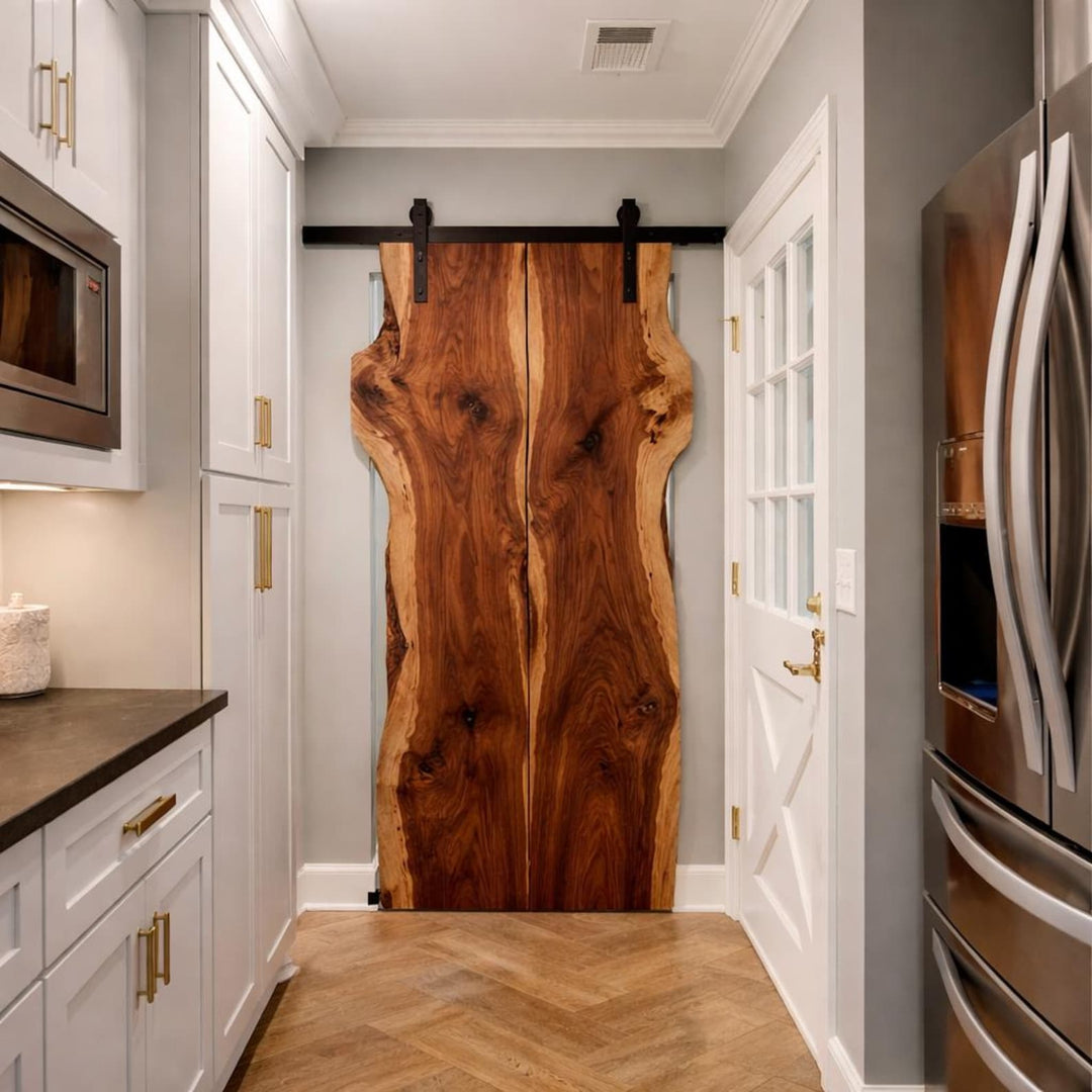 Live Edge Sliding Barn Door Custom Wood Slab Door - Stumps Custom Wood