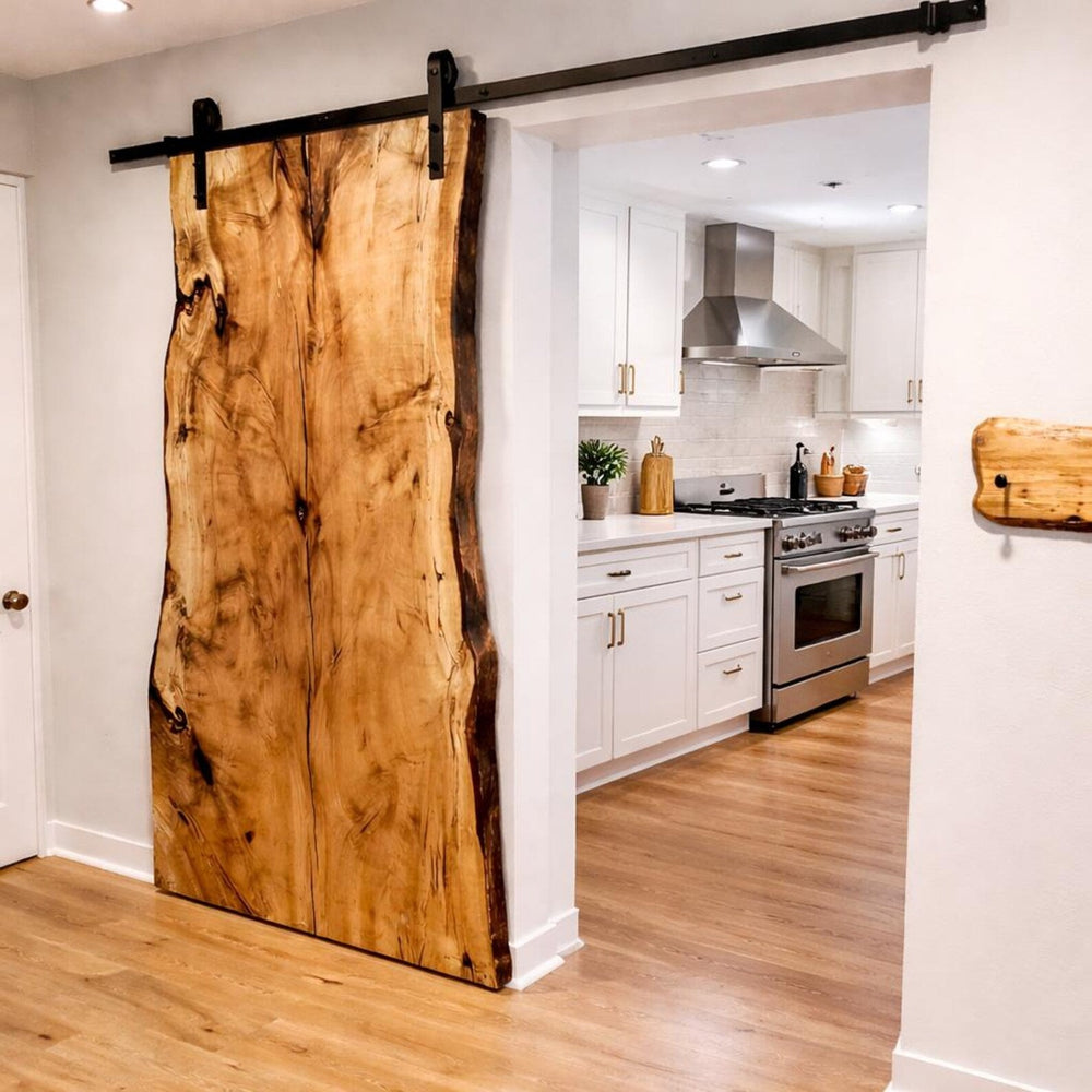 Live Edge Sliding Barn Door Custom Wood Slab Door - Stumps Custom Wood
