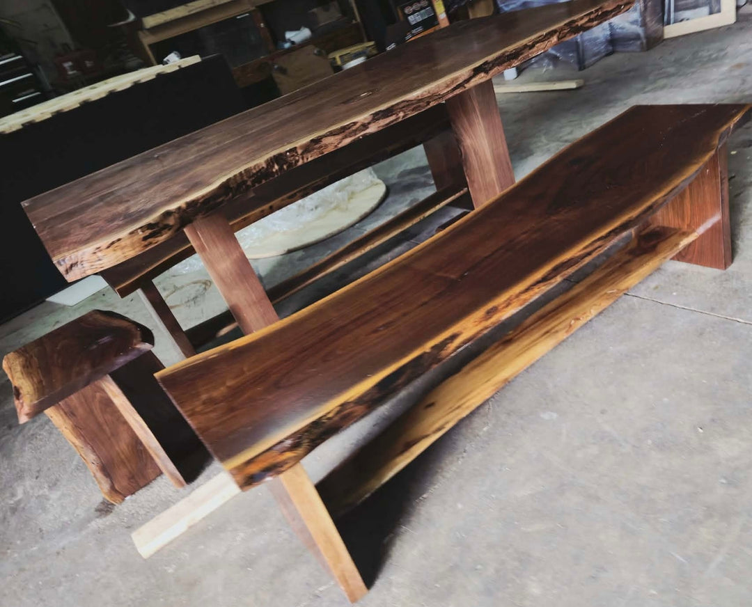 Live Edge Walnut Dining Table: Modern Furniture - Stumps Custom Wood