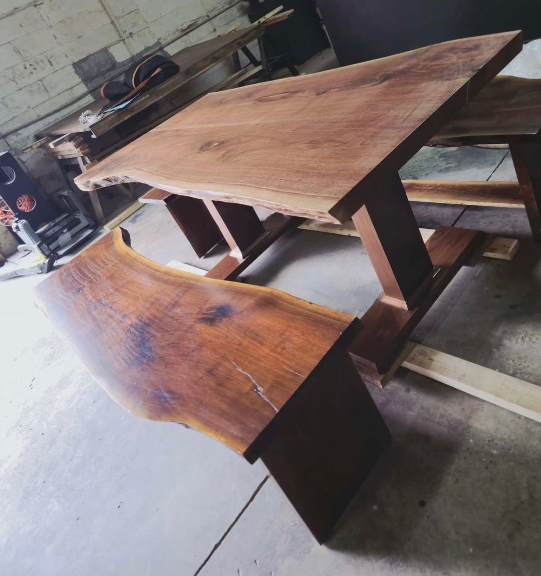 Live Edge Walnut Dining Table: Modern Furniture - Stumps Custom Wood