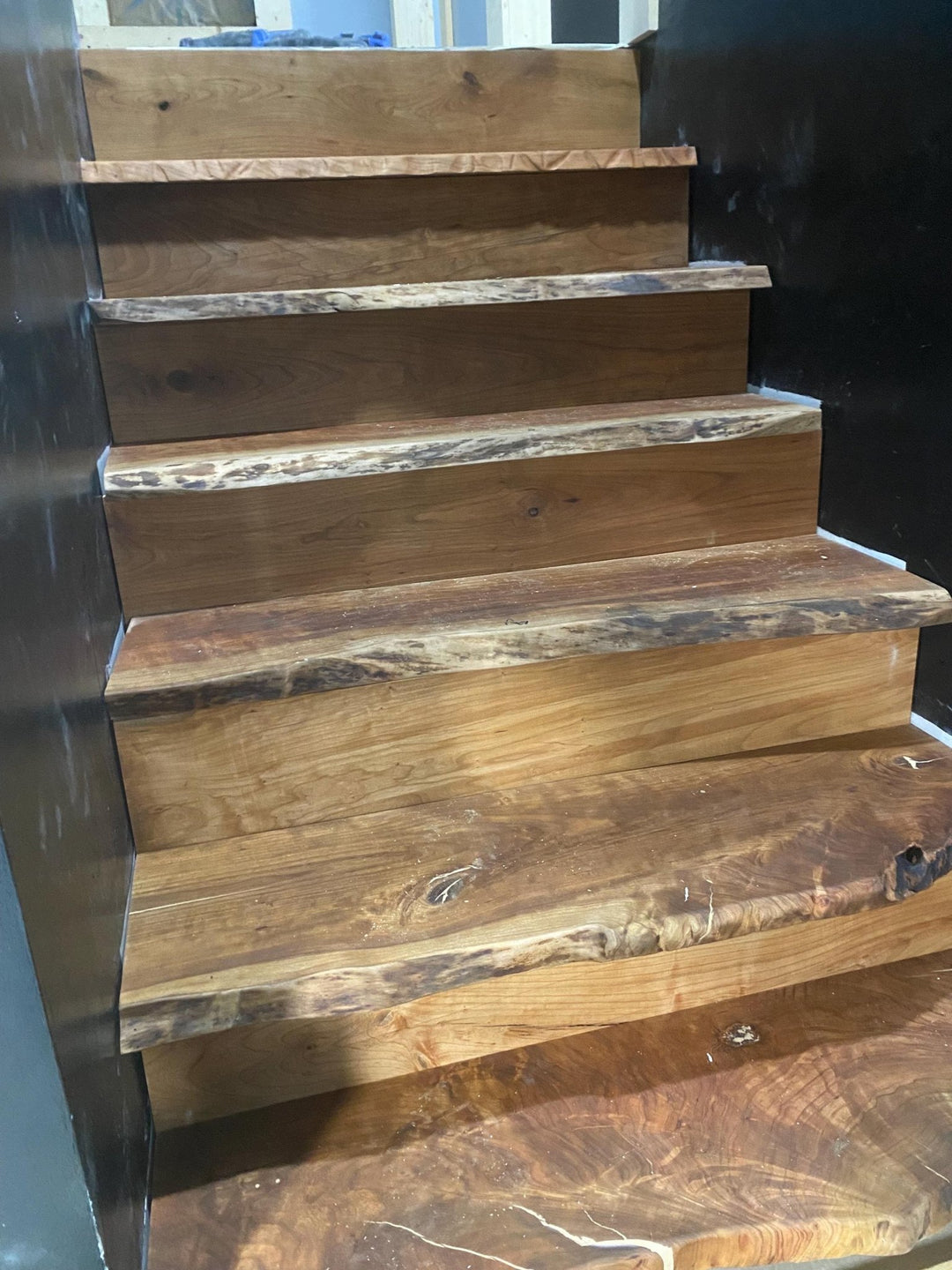 Live Edge Wood Stair Risers (4 Pack): Custom Solid Hardwood Upgrade - Stumps Custom Wood
