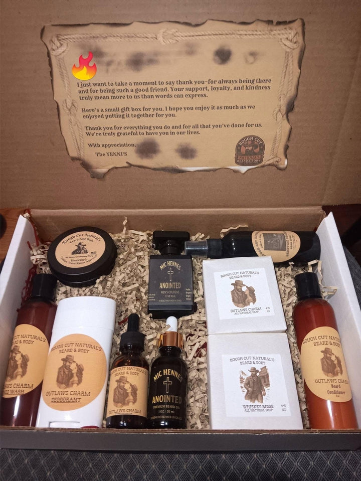 Men’s Organic Beard Care Kit Wash Conditioner Oil Gift Set - Stumps Custom Wood