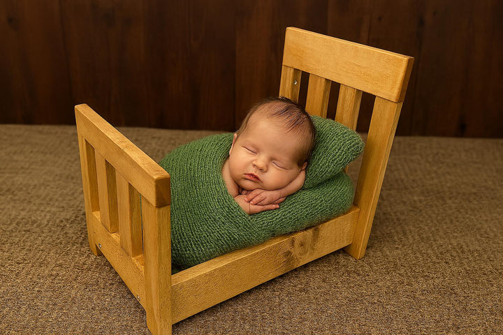 Mini Newborn Bed: Rustic Photo Prop for Baby - Stumps Custom Wood