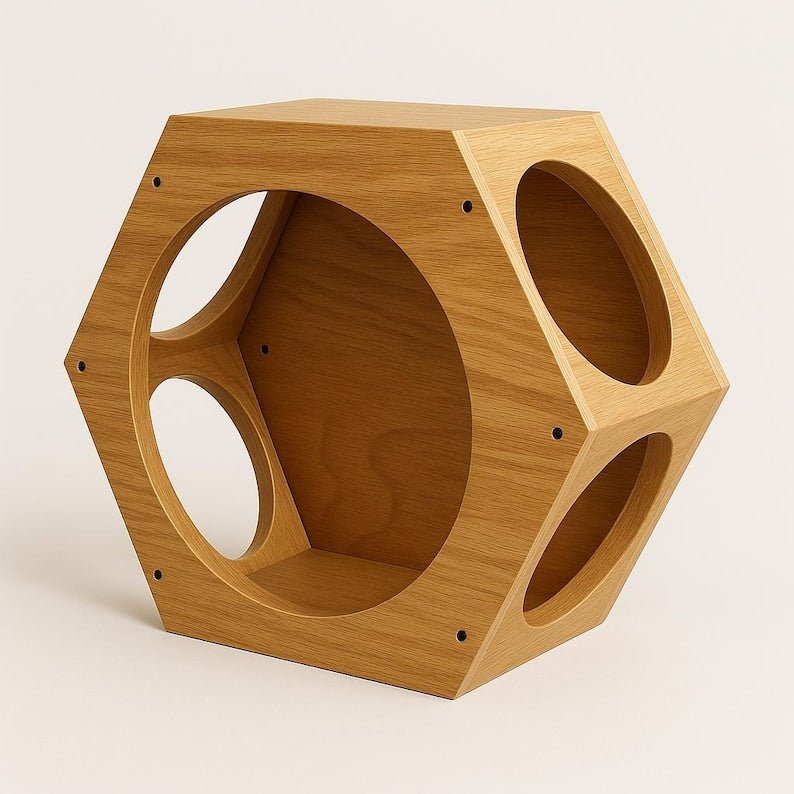 modern floating cat shelf | Wall Mounted Hut - Stumps Custom Wood