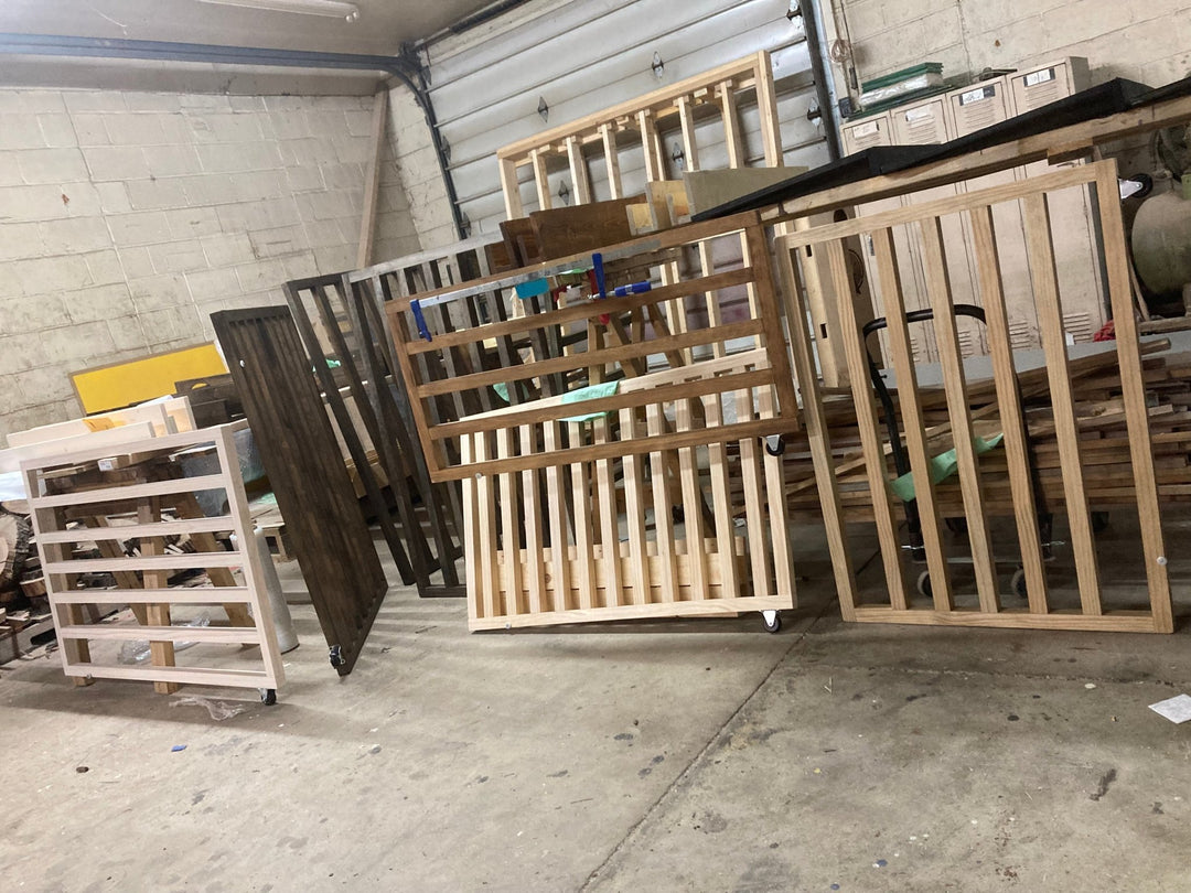 Modern Sliding Pocket Gate – Custom Baby &amp; Pet Safety Gate - Stumps Custom Wood