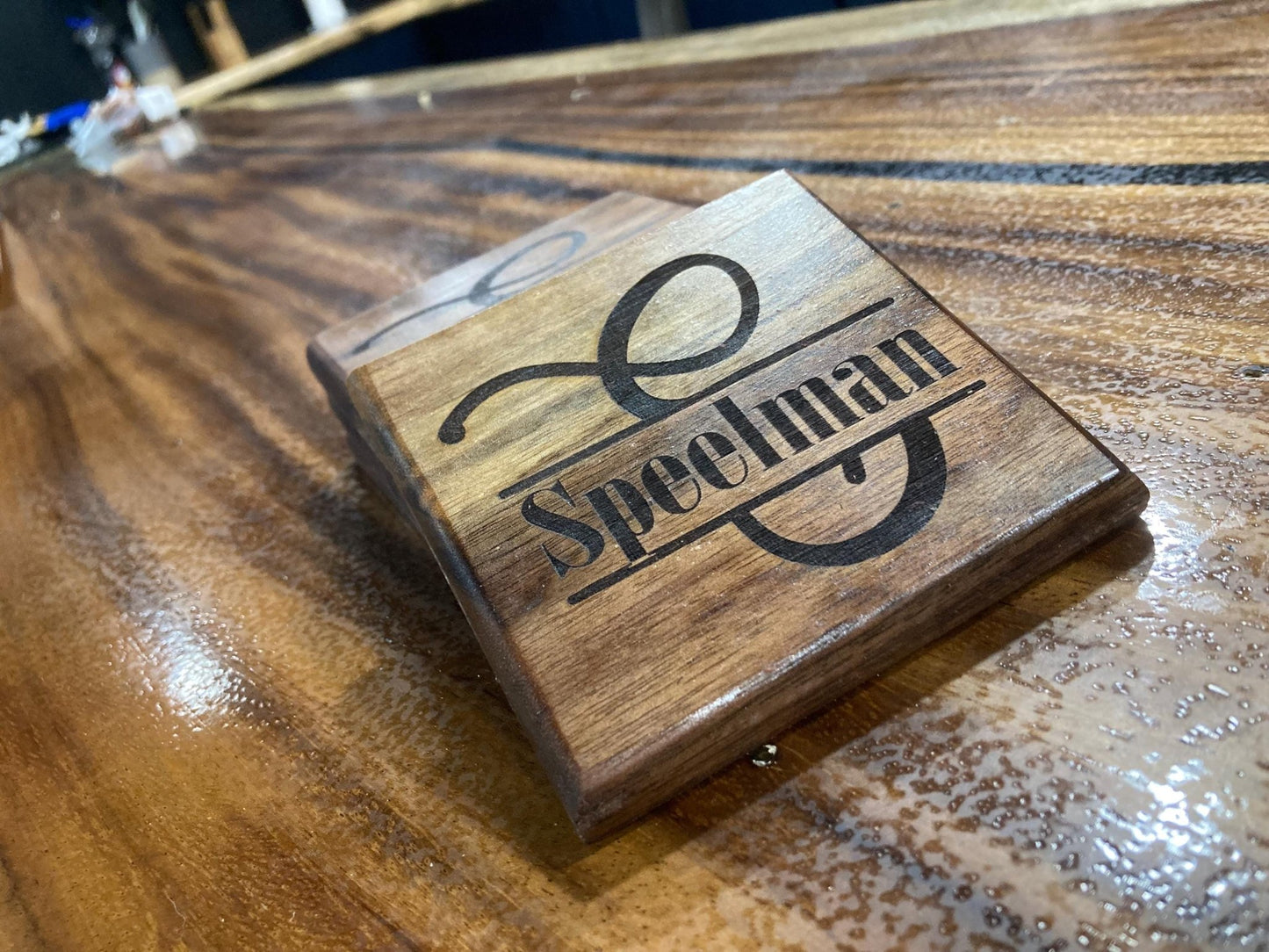 Monogram Coaster Set | Custom Engraved Drink Holder Coasters - Stumps Custom Wood