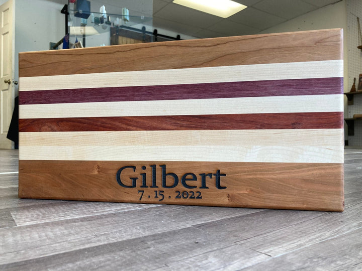Personalized Cutting Board, Name and Date Cutting Board - Stumps Custom Wood