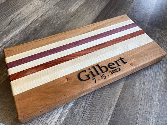 Personalized Cutting Board, Name and Date Cutting Board - Stumps Custom Wood