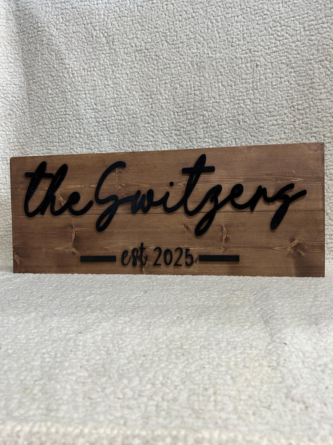 Personalized Family Name Sign: 3D Wood Lettering, Established Date - Stumps Custom Wood