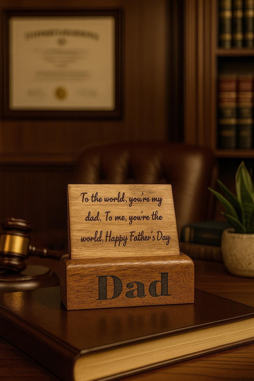 personalized Fathers Day card Keepsake Gift for Dad, Grandpa, Husband - Stumps Custom Wood
