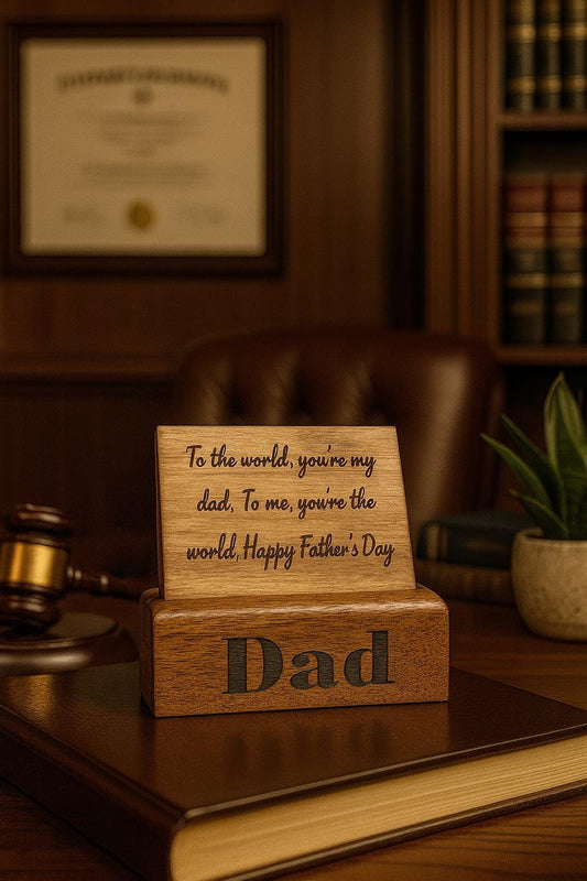 personalized Fathers Day card Keepsake Gift for Dad, Grandpa, Husband - Stumps Custom Wood