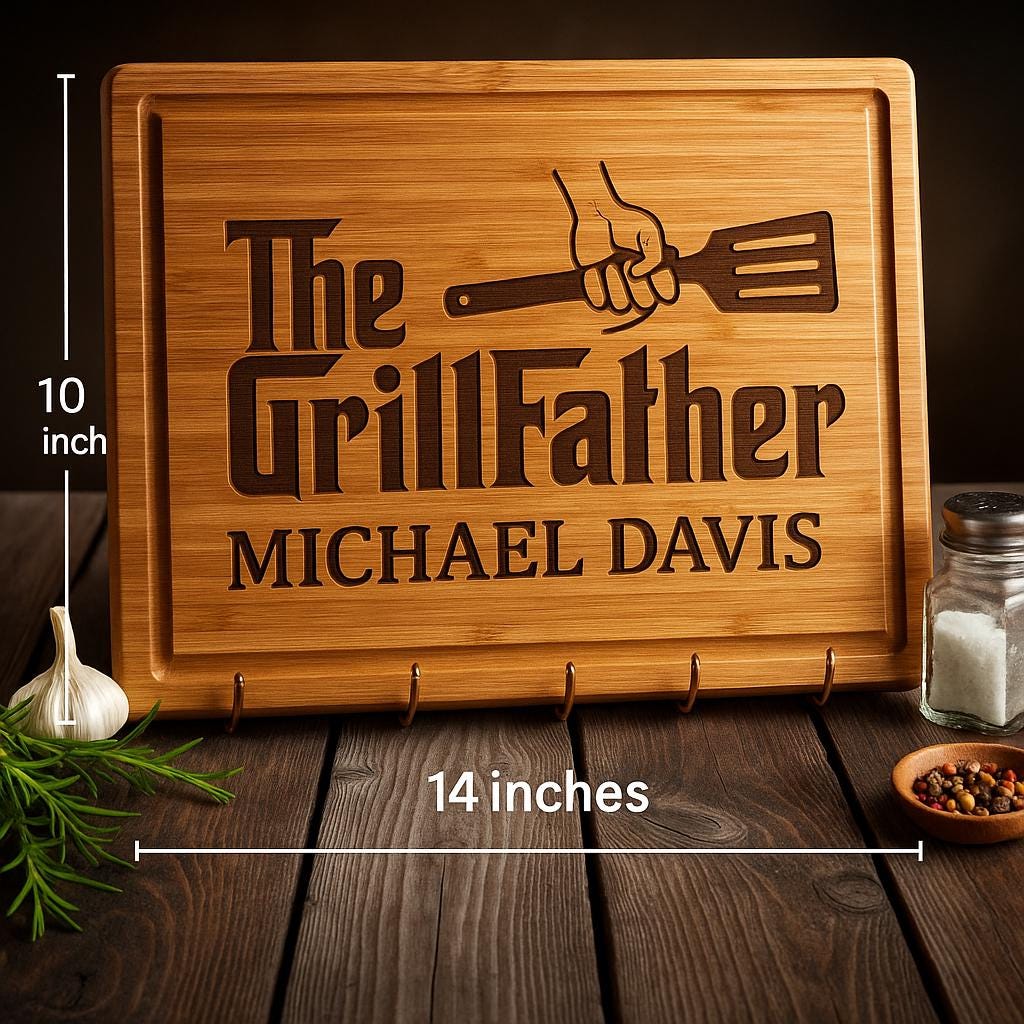 Personalized Grill Master Gift for Dad | Fathers Day Gift for him - Stumps Custom Wood