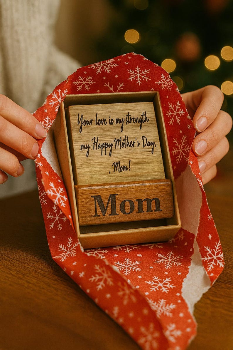 personalized wood Christmas card keepsake Personalized Unique Gifts - Stumps Custom Wood