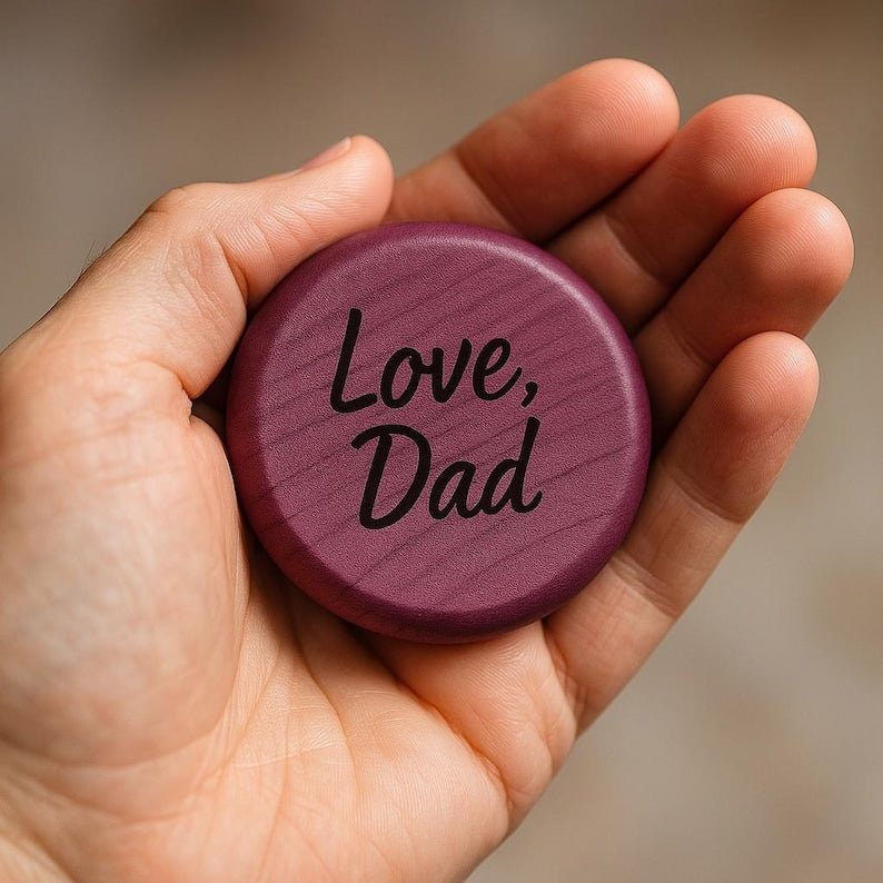 Personalized Wooden Fidget Palmstone – Anxiety Relief Gift - Stumps Custom Wood