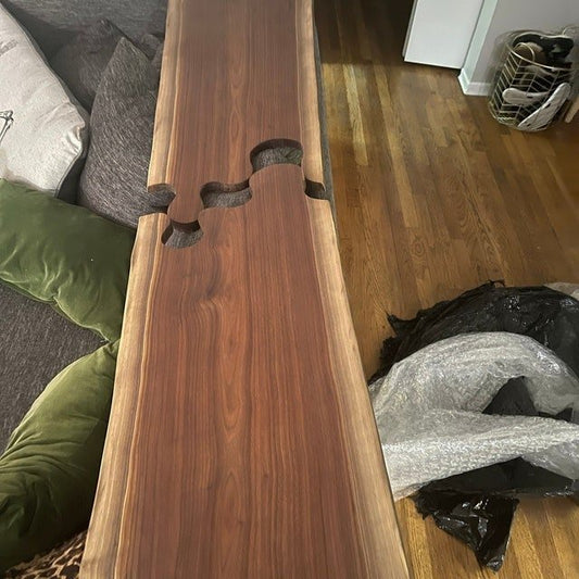 Puzzle Piece Black Walnut Charcuterie Board: XL Live Cutting Board - Stumps Custom Wood