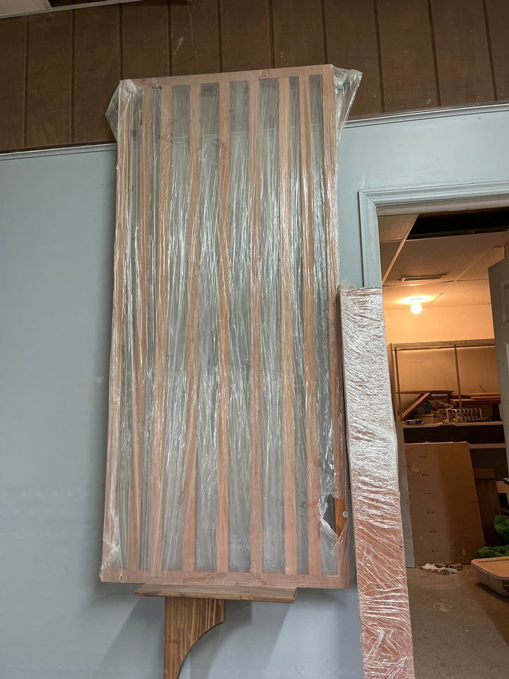 Real Cherry Sliding Pocket Gate 73” wide x 36” tall + Real Cherry Rails (Clearance) - Stumps Custom Wood
