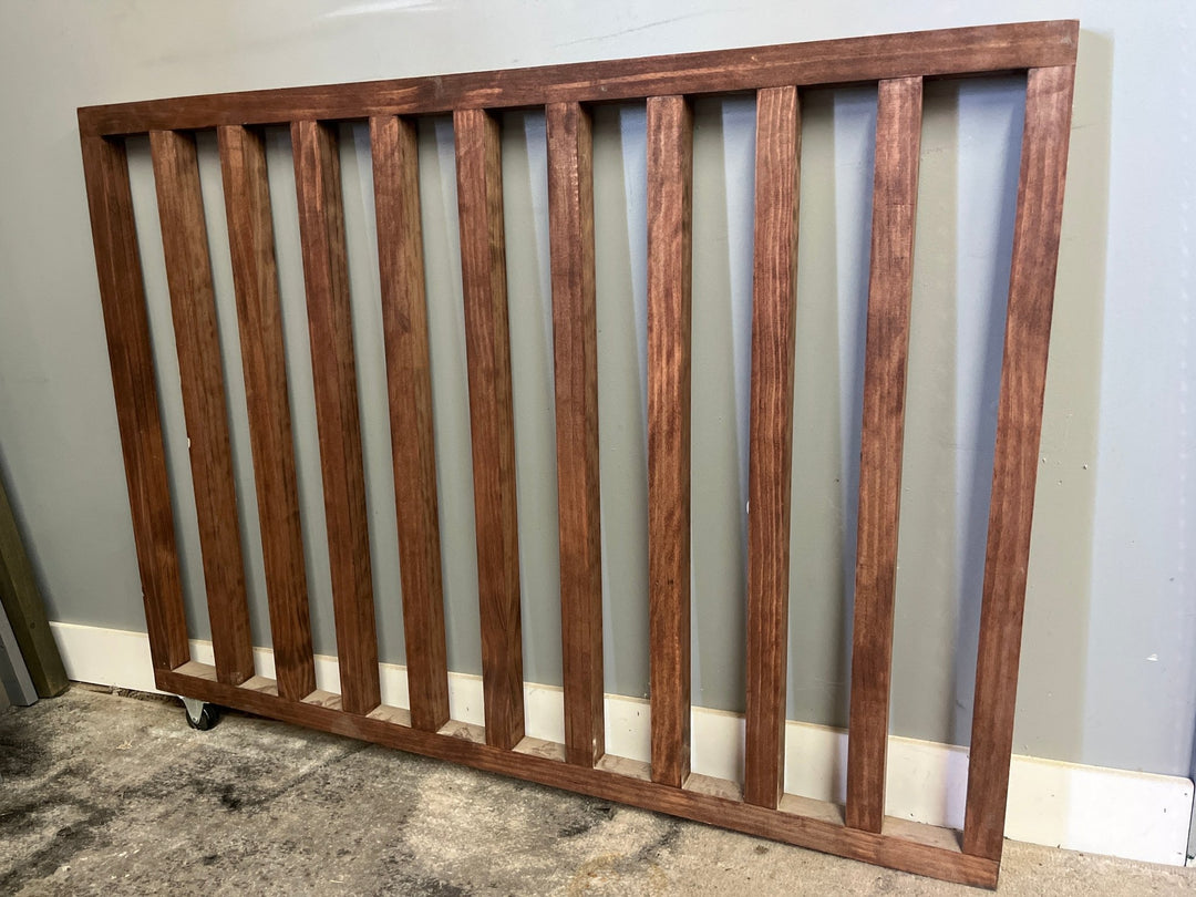 Red Mahogany Sliding Pocket Gate 47” wide x 37” tall (Clearance) - Stumps Custom Wood