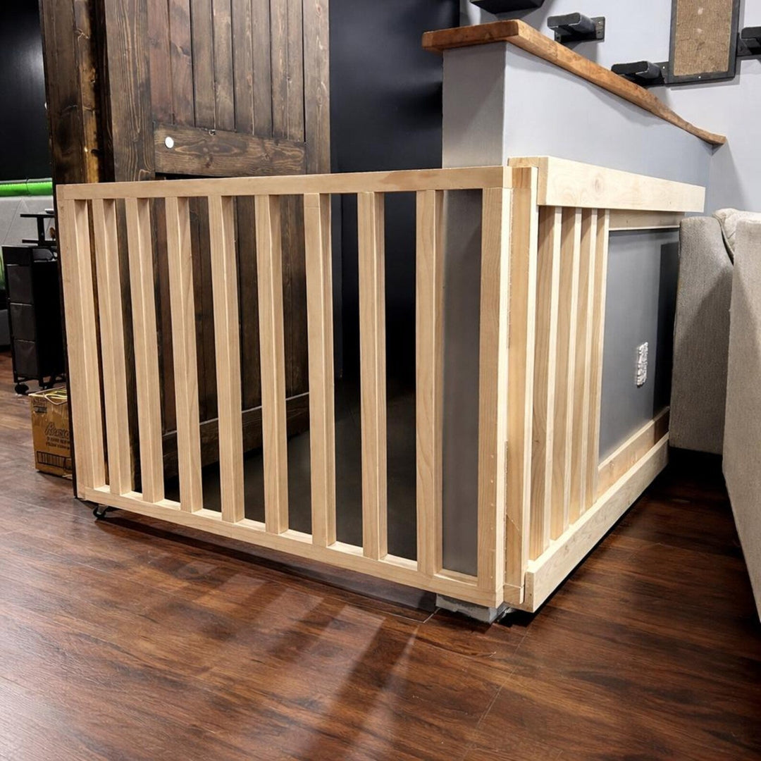 Retractable wall mounted baby gate provides safety and space-saving solution in home interiors.
