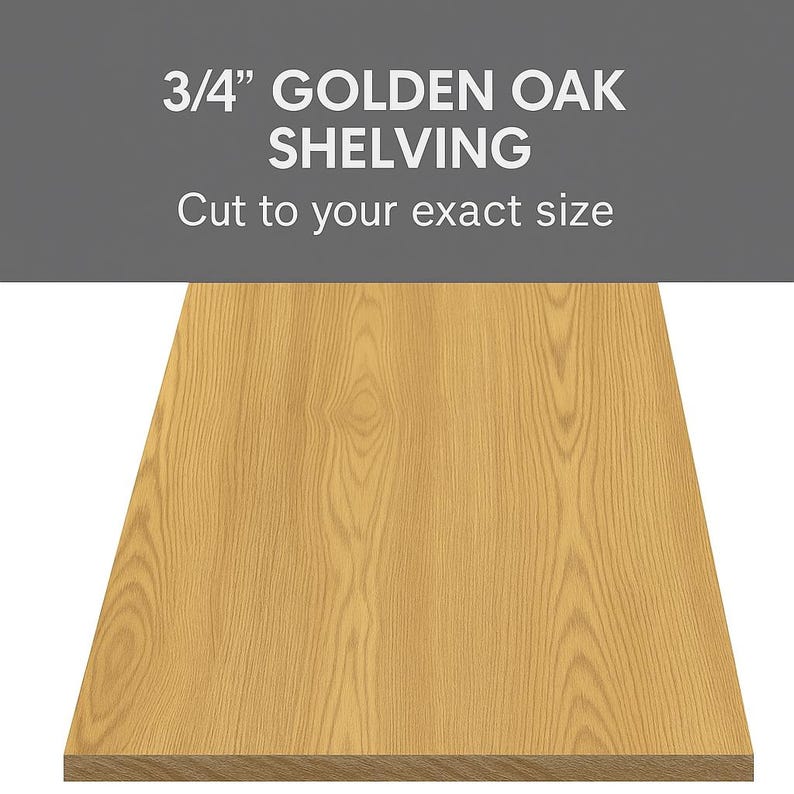 rustic golden oak shelves– 3/4” Rustic Custom Cut Melamine Boards - Stumps Custom Wood