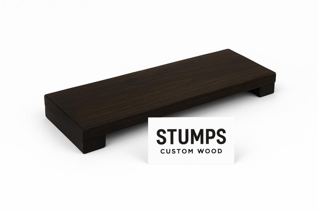Rustic Wood Table Riser: Farmhouse Candle &amp; Plant Display - Stumps Custom Wood