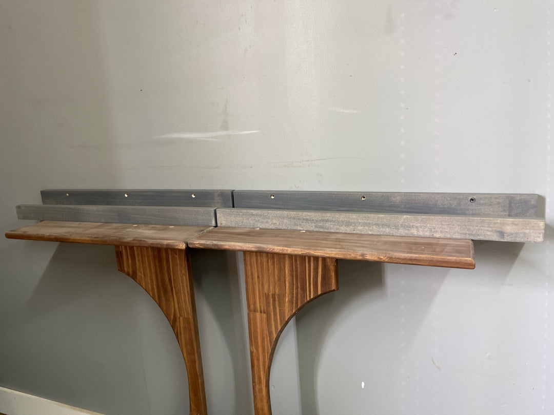 (Set of 2) Floating Picture Ledge 24” Stained Weathered Grey (Clearance) - Stumps Custom Wood