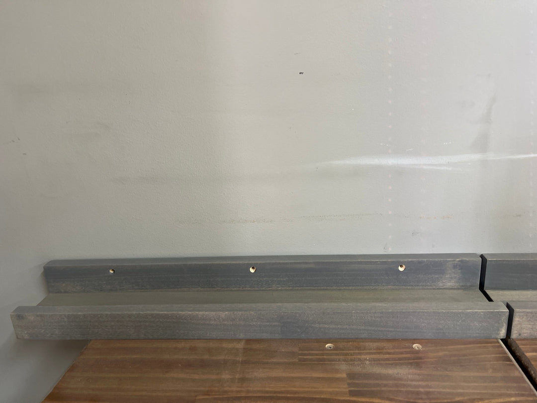 (Set of 2) Floating Picture Ledge 24” Stained Weathered Grey (Clearance) - Stumps Custom Wood