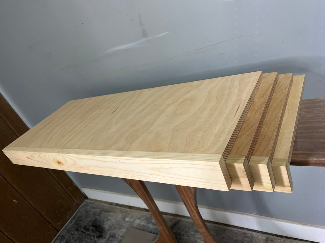 (Set of 4) Wire Shelf Covers 31” x 12” deep Stained Natural (Clearance) - Stumps Custom Wood