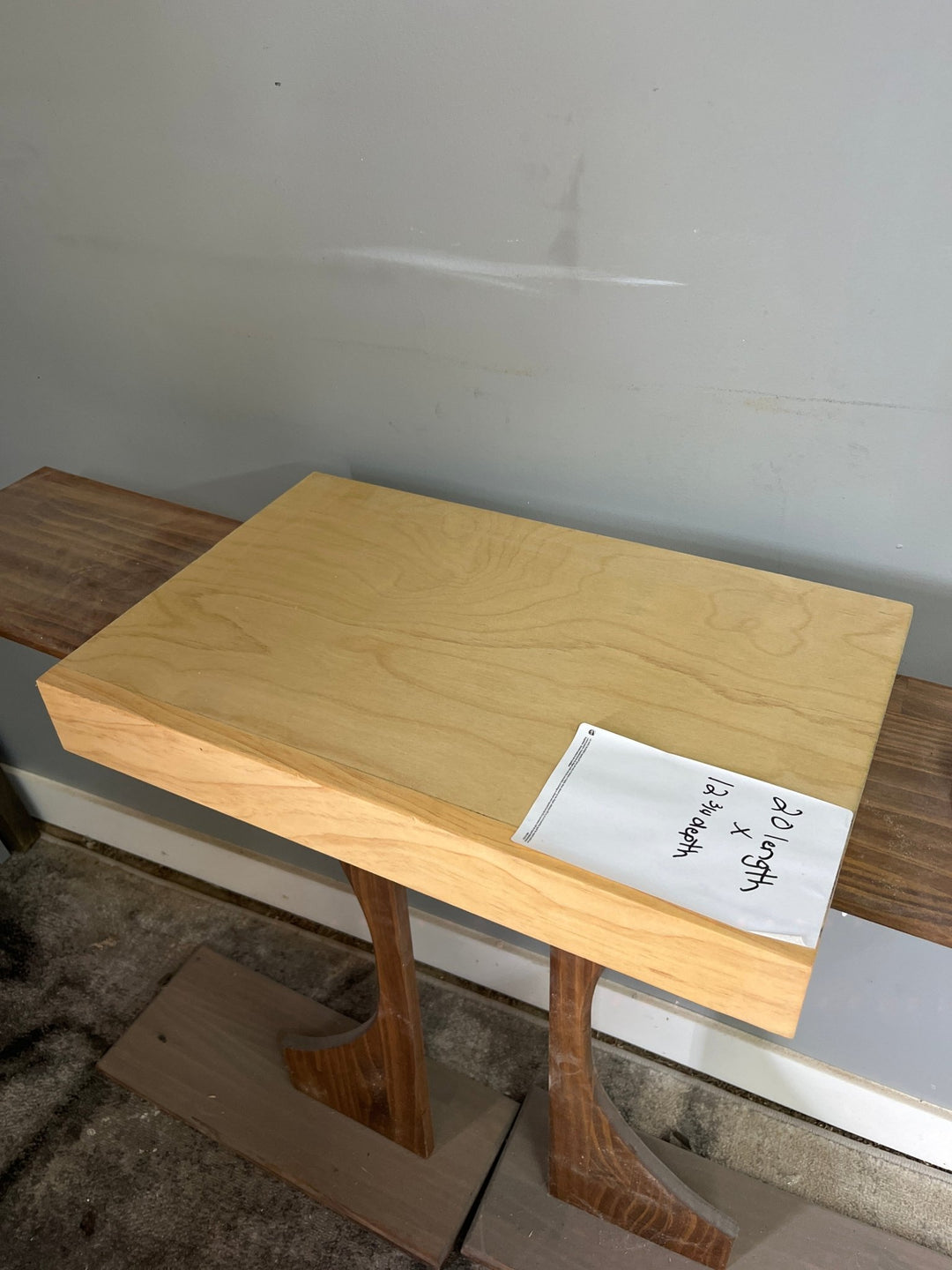 Single Wire Shelf Cover 20” x 12” deep Stained Natural (Clearance) - Stumps Custom Wood