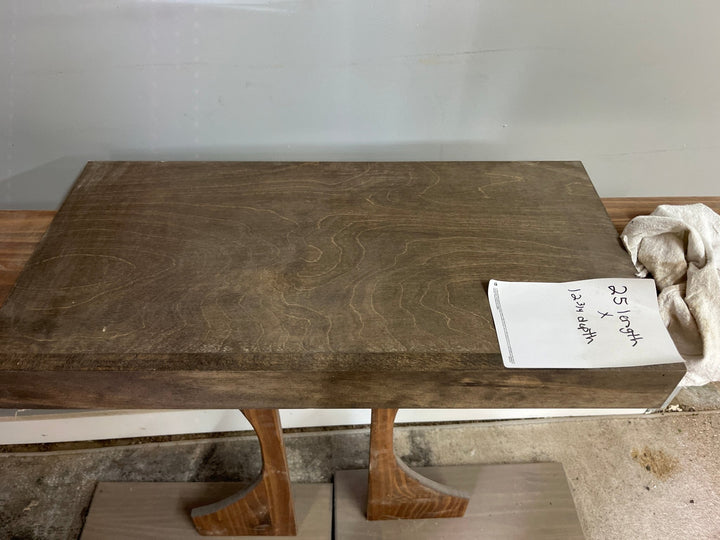 Single Wire Shelf Cover 25” x 12” deep Stained Dark Walnut (Clearance) - Stumps Custom Wood