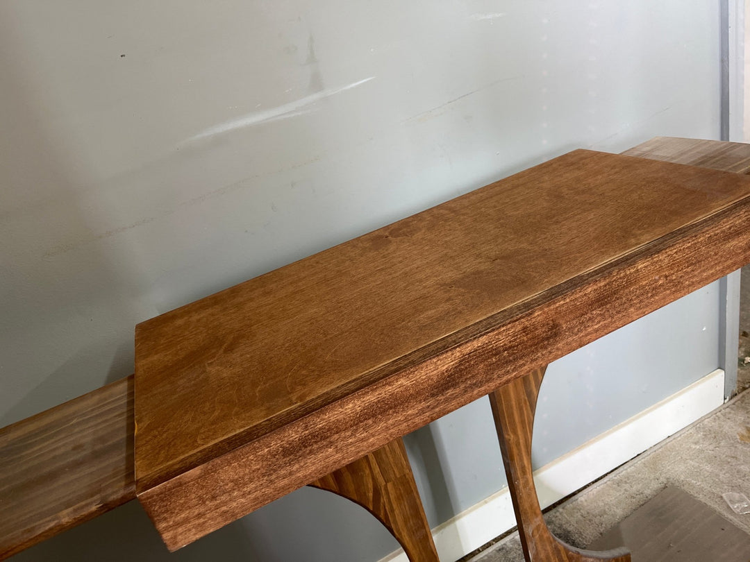 Single Wire Shelf Cover 27” x 12” deep Stained Red Mahogany (Clearance) - Stumps Custom Wood