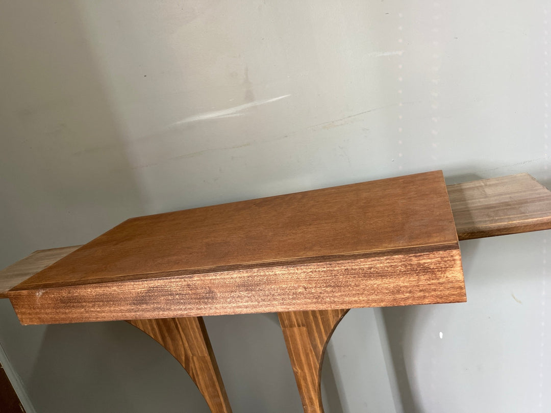 Single Wire Shelf Cover 27” x 12” deep Stained Red Mahogany (Clearance) - Stumps Custom Wood