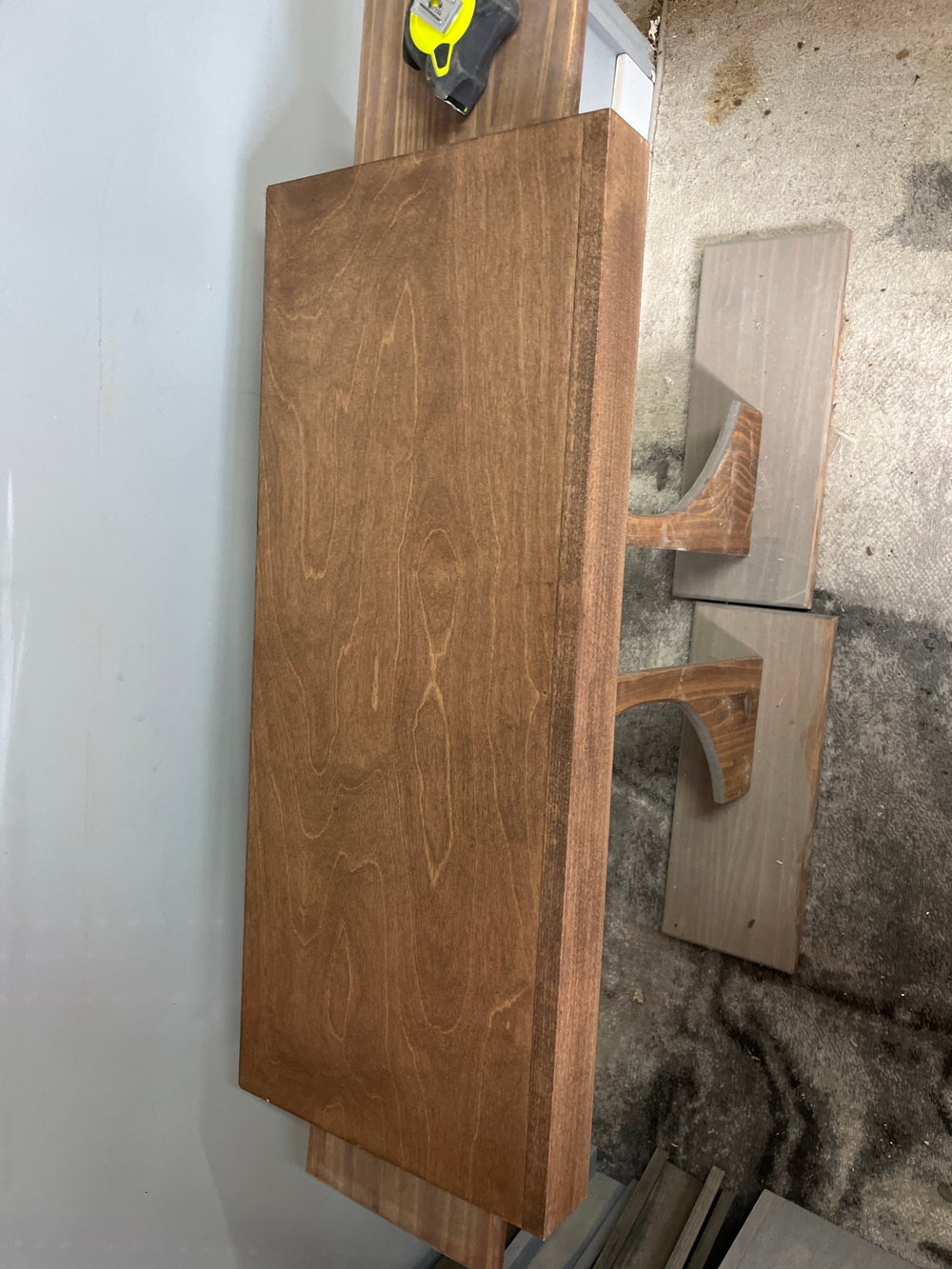 Single Wire Shelf Cover 31” x 12” deep Stained Provincial (Clearance) - Stumps Custom Wood