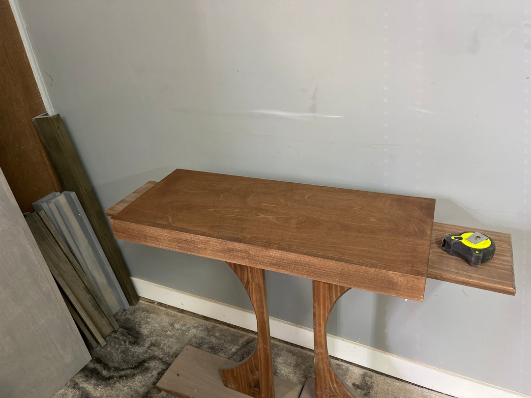Single Wire Shelf Cover 31” x 12” deep Stained Provincial (Clearance) - Stumps Custom Wood