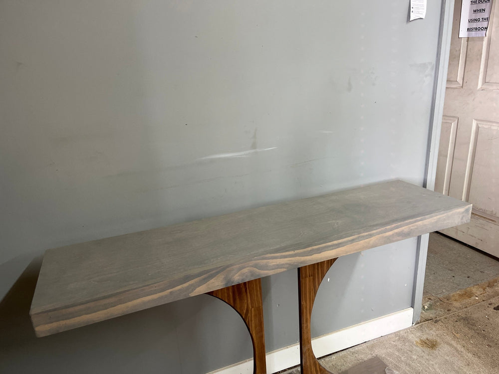 Single Wire Shelf Cover 49” x 12” deep Stained Weathered Grey (Clearance) - Stumps Custom Wood