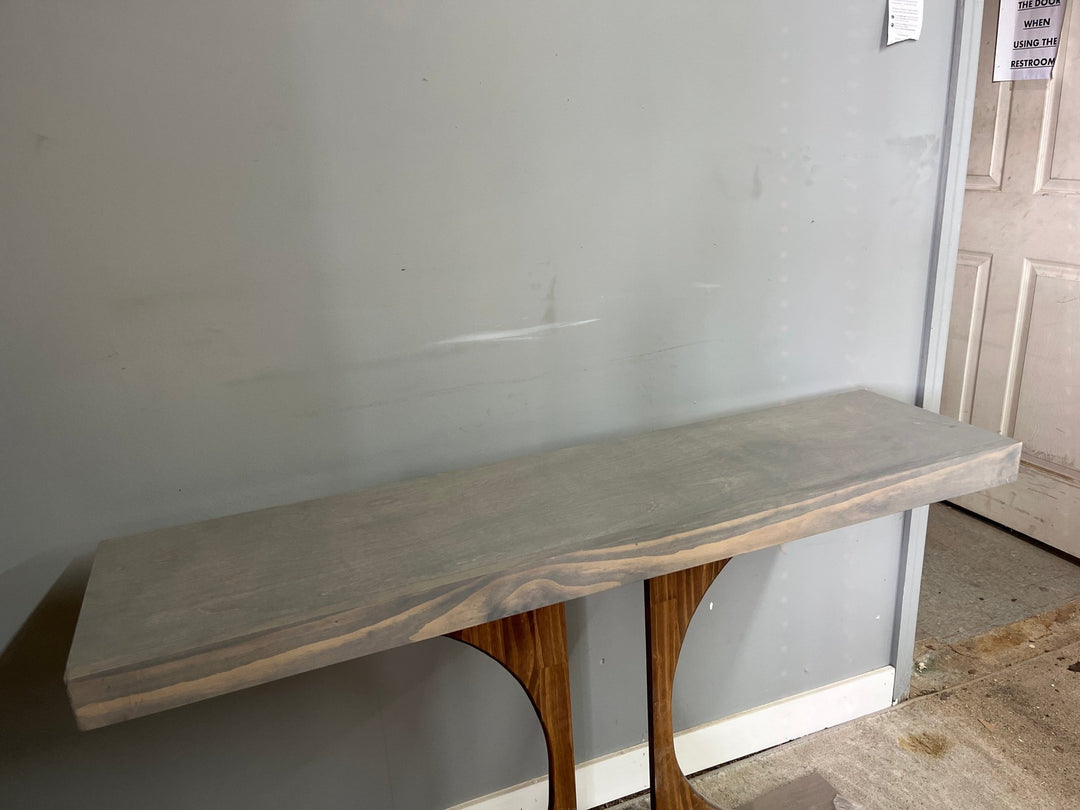 Single Wire Shelf Cover 49” x 12” deep Stained Weathered Grey (Clearance) - Stumps Custom Wood